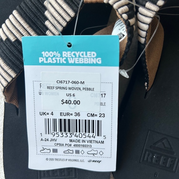 Reef Woven pebble sandals size 6 New - Picture 2 of 5